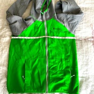 cotopaxi Bright Green and Gray Hooded Softshell Jacket